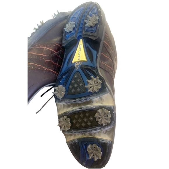 Foot Joy Dryjoys Leather Golf Shoes 11 M Brown ECL Leather System Soft Cleats - Picture 7 of 8